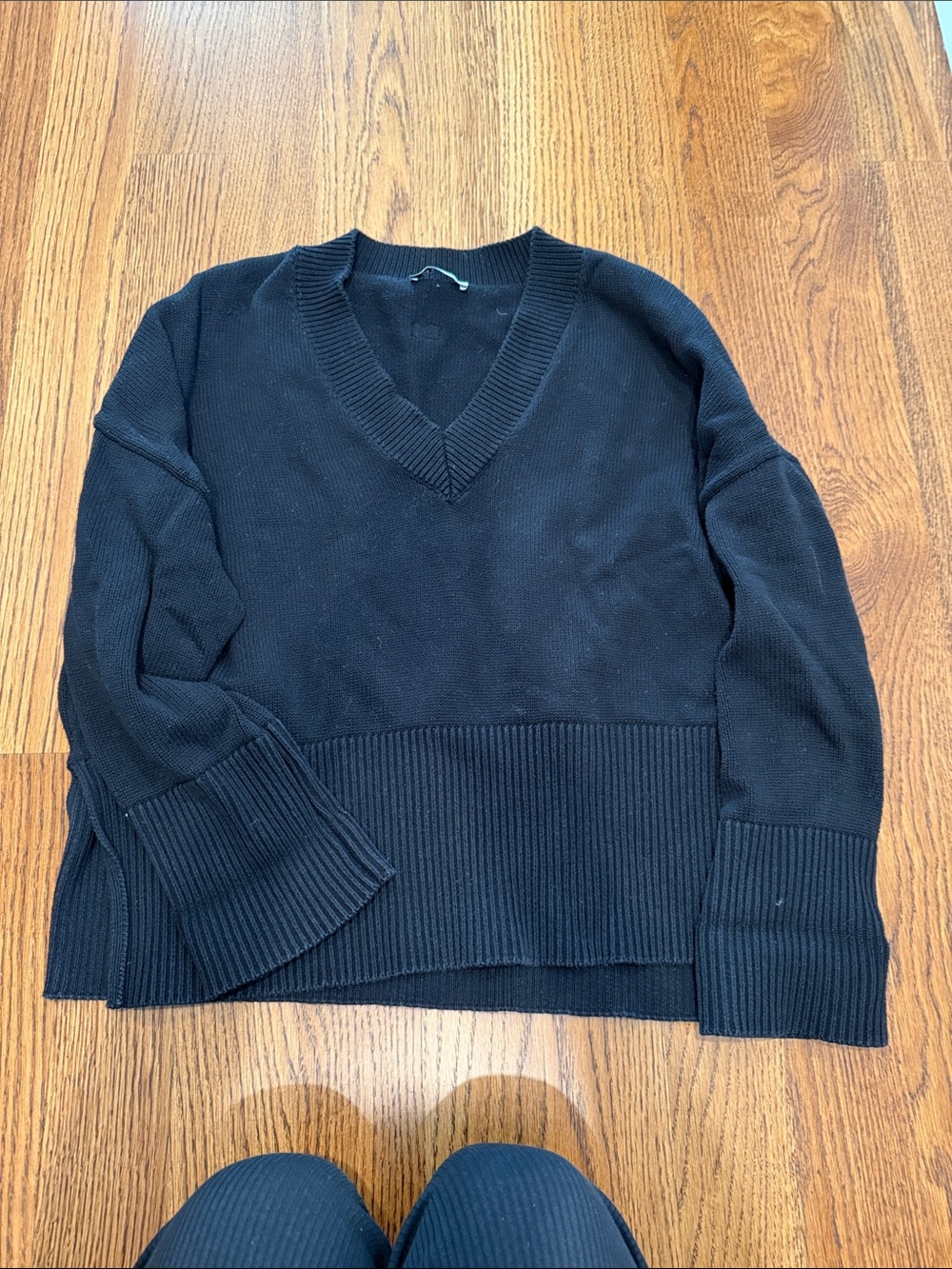 Classic Black V-Neck Women's Sweater